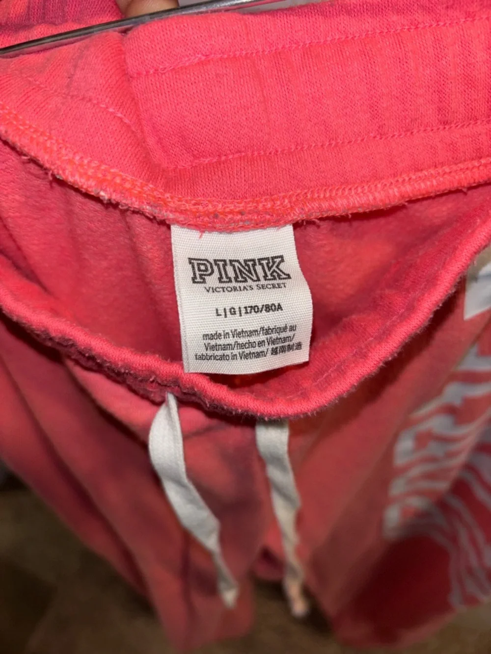 PINK Victoria's Secret Coral Pink Logo Hoodie & Sweatpants Set - Picture 5 of 5